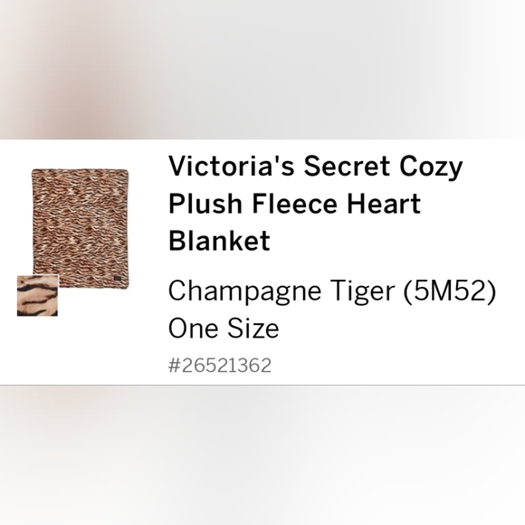 Victoria's Secret Cozy Plush Sherpa Blanket Champagne Tiger 50"X60" New - Picture 5 of 6